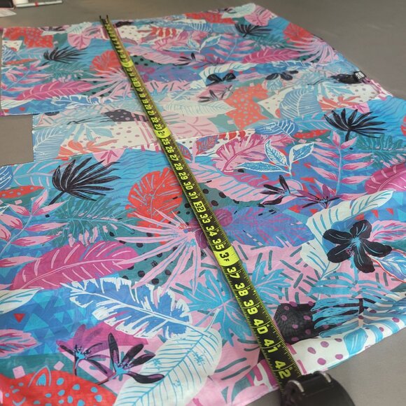 Madden NYC Kimono Womens One Size Blue Tropical Duster Sheer Beach Swim Coverup - Picture 6 of 9